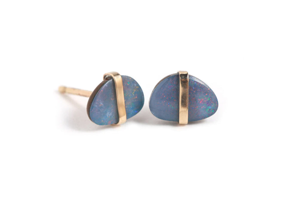 Bezel Wrapped Opal Freeform Stud Earrings – Melissa Joy Manning Inc.