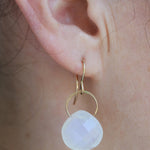 Moonstone single drop earrings - Melissa Joy Manning Jewelry