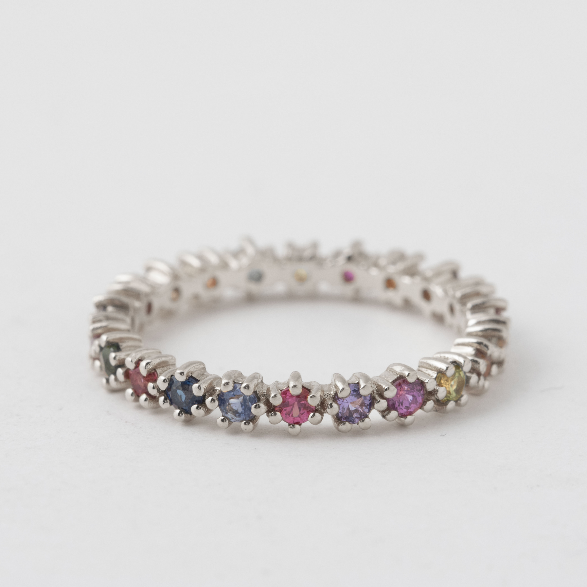 Prong Set Funfetti Sapphire and Ruby Mix Band - 18k White Gold Default Title HIDDEN 0c028846a7bd5e31640cdf6dde965b95355f1dbcfaae3e7844a4e08669bfee1f