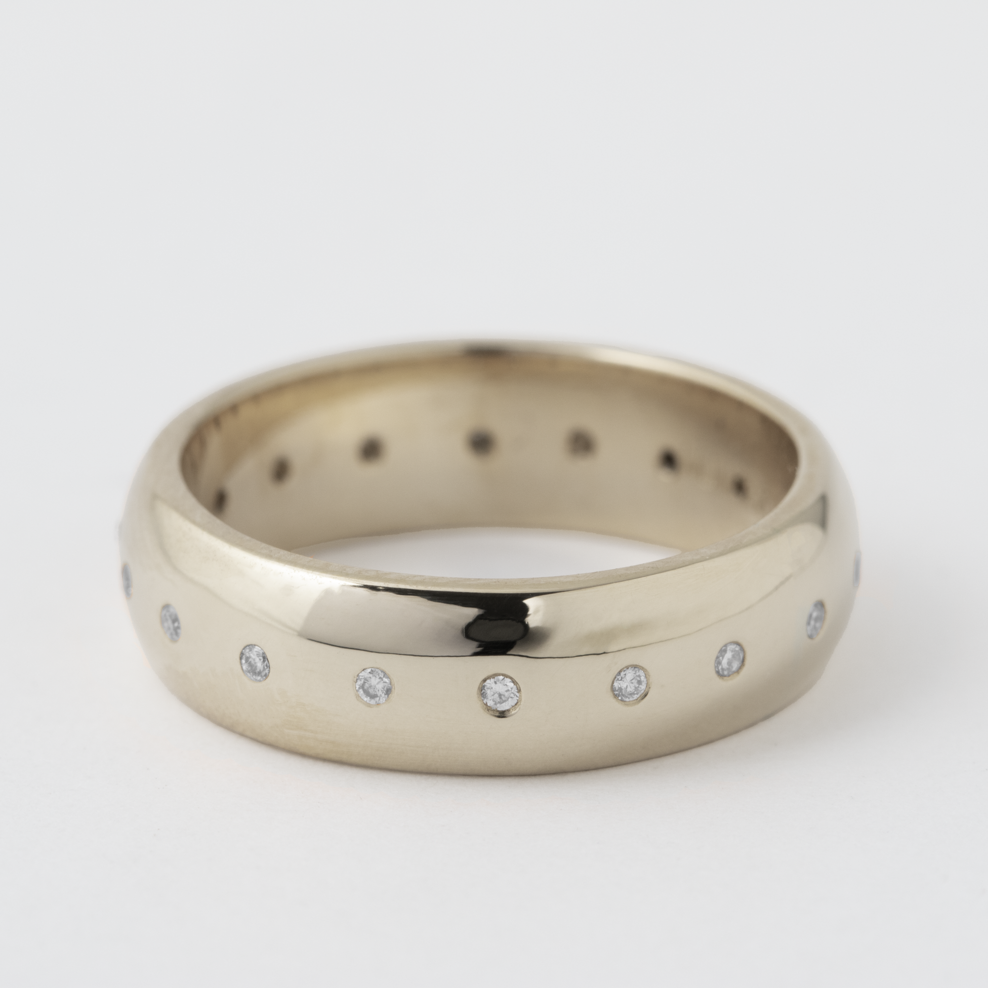 White Diamond 6mm Domed Band - 18k White Gold Default Title HIDDEN 1856c1bd7b8d3e243729f880fd2536f374f2ed3e7b7e1c56ab54706c78016551