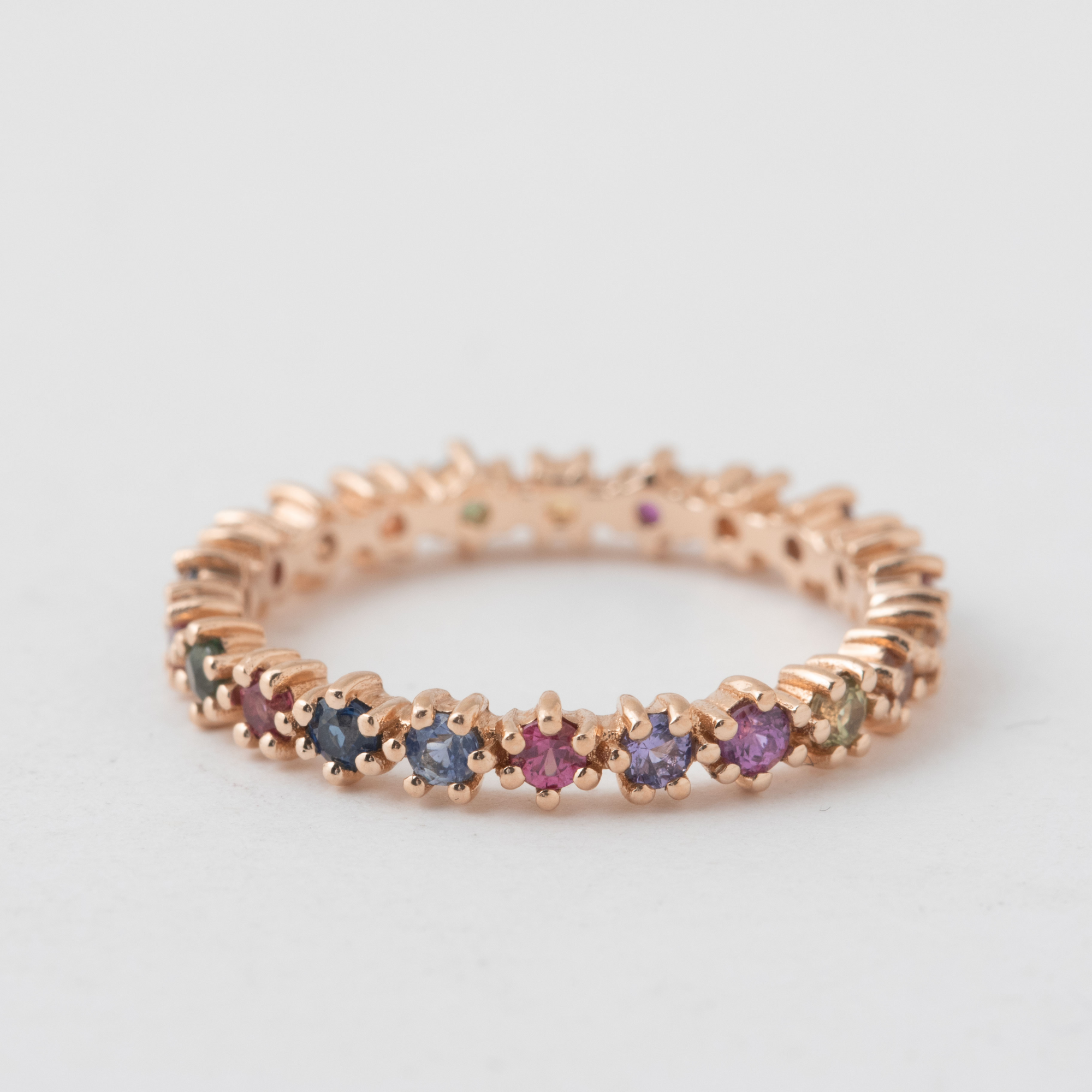 Prong Set Funfetti Sapphire and Ruby Mix Band - 18k Rose Gold Default Title HIDDEN 4a1ab8e1f5d2b444ebae561e1cc4f3c63329ab54611482d842a34ab197b09539