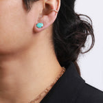 Prong set turquoise stud earrings EARRINGS 756A0427