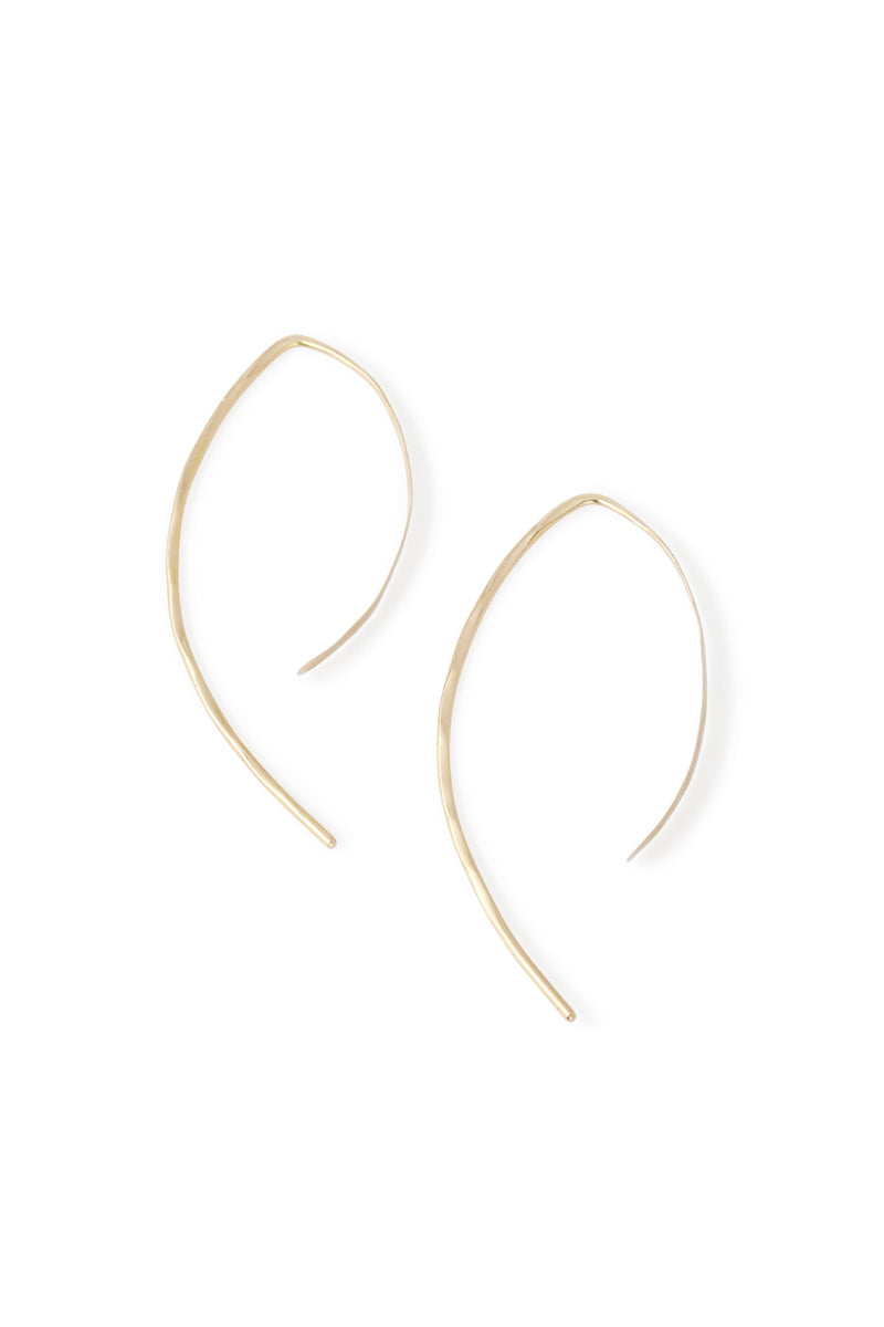 1.5 Inch Wishbone Hoops gold Earrings 756A1275