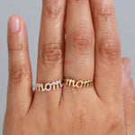 Pave Diamond "Mom" Ring by Tiffany Yan Stock Ring 756A2157_b7775fc5-bb8f-453d-95c6-c0e34c7c90d6