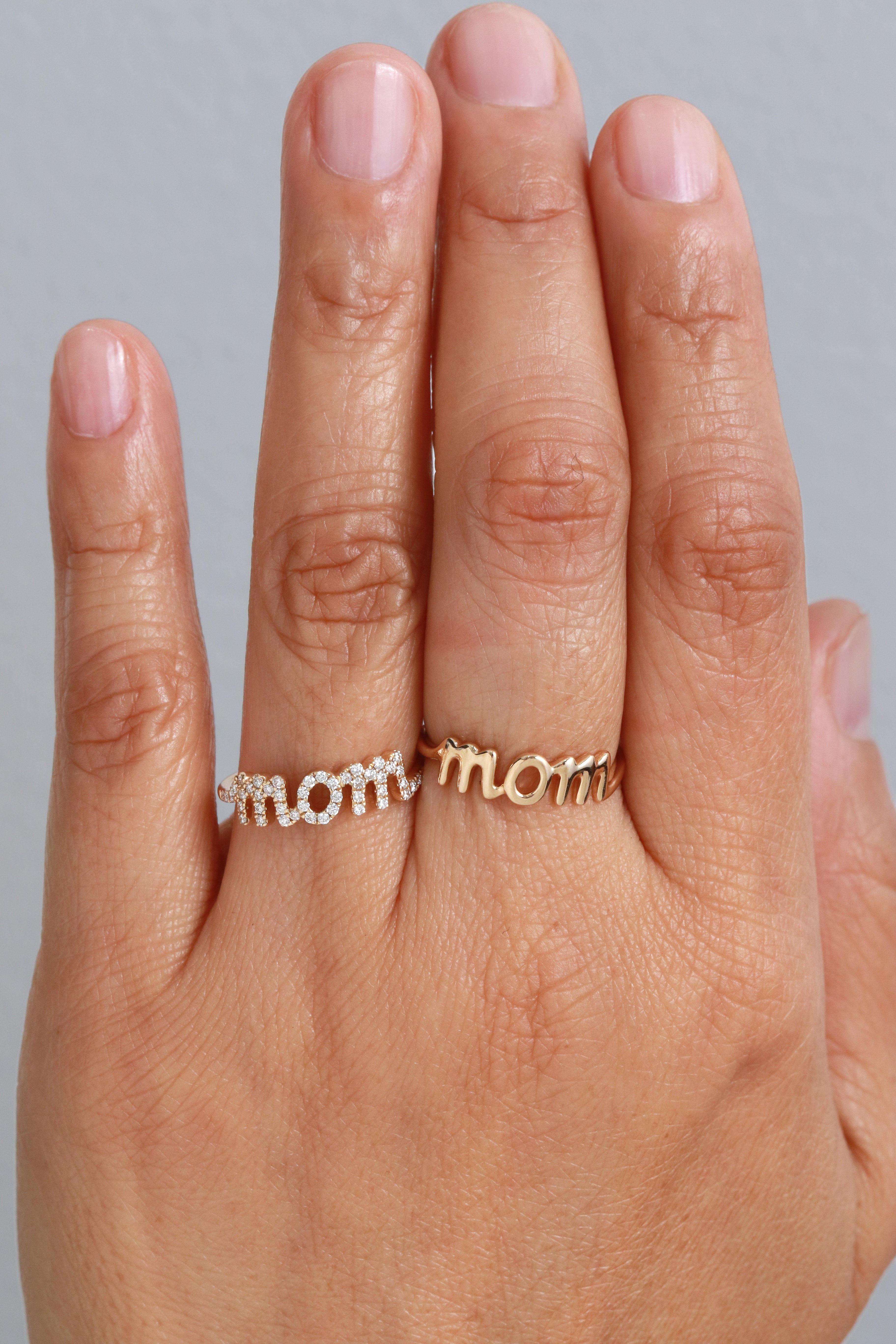 Pave Diamond "Mom" Ring by Tiffany Yan Stock Ring 756A2157_b7775fc5-bb8f-453d-95c6-c0e34c7c90d6