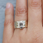 Half Halo Salt and Pepper Diamond Cigar Band BFCM Stock Ring 756A2253