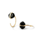 Herkimer cut Onyx Hugs in 14k Gold EARRINGS 756A3443