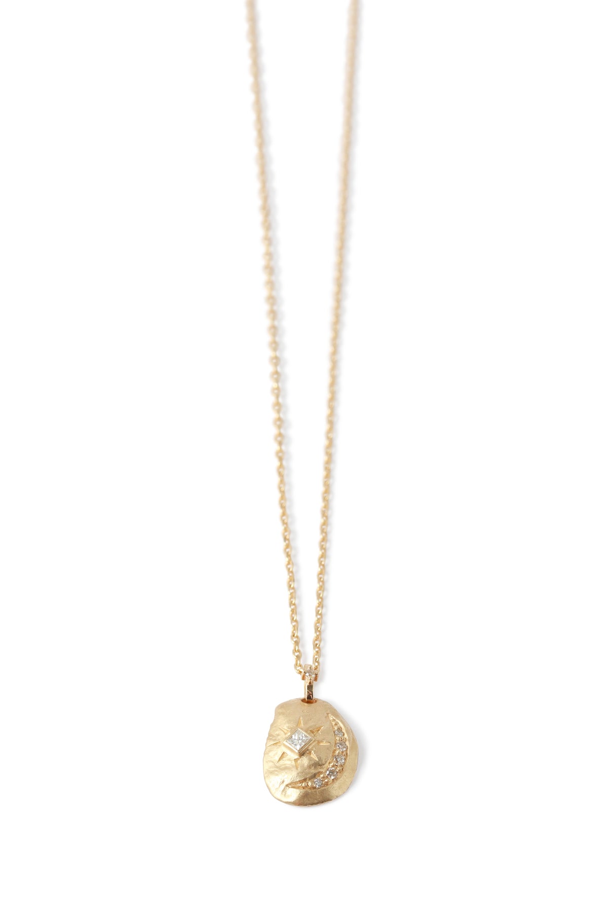 Sun and Moon Diamond Shell Necklace by Celine Daoust Necklaces 756A3599