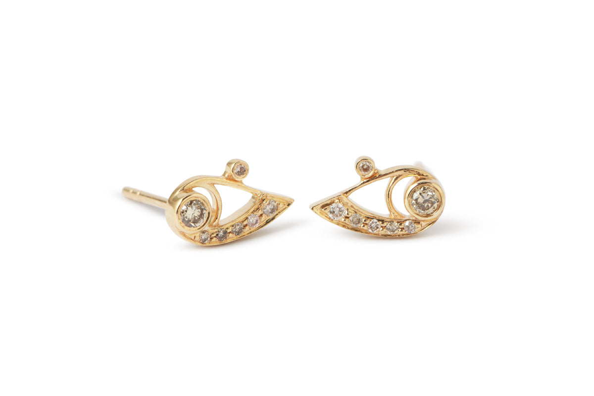 Diamond Open Eye Earrings by Celine Daoust Earrings 756A3657