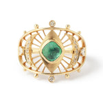 Moon and Starburst Tourmaline and Diamond Ring by Celine Daoust Stock Ring 756A3661