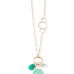 Aqua, Turquoise and Green Chalcedony Drop Pendant Necklace NECKLACES 756A3799