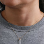 Rainbow Moonstone Cut Crystal Necklace with Micropave Diamond Cap NECKLACES 756A4368