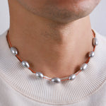 Grey Pearl Nylon Cord Necklace by See Real Flowers 756A4376