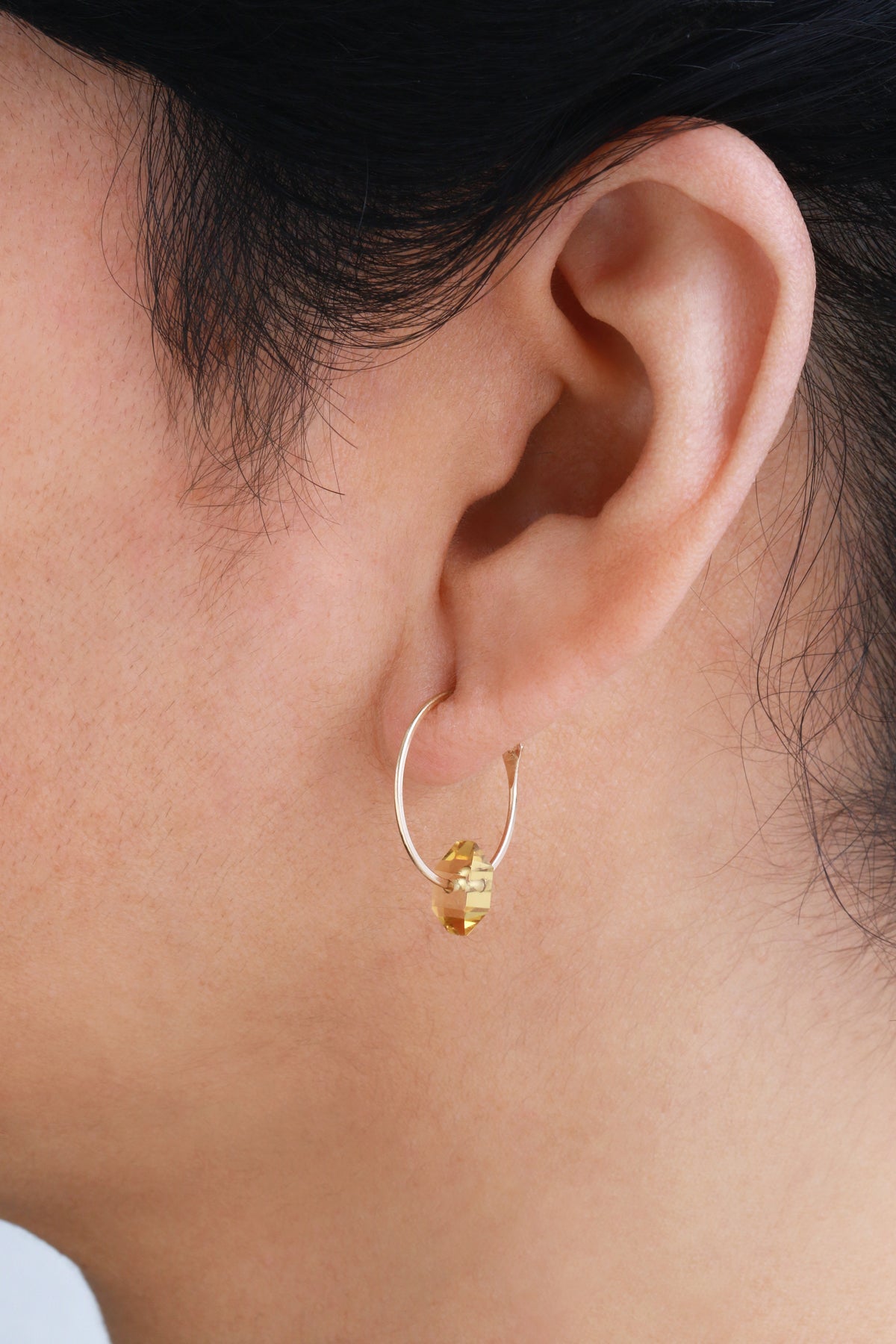 Herkimer Cut Citrine Hoop Earring EARRING 756A4434