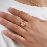 Micropave Bezel Wrapped Large Citrine Ring BFCM Stock Ring 756A4436