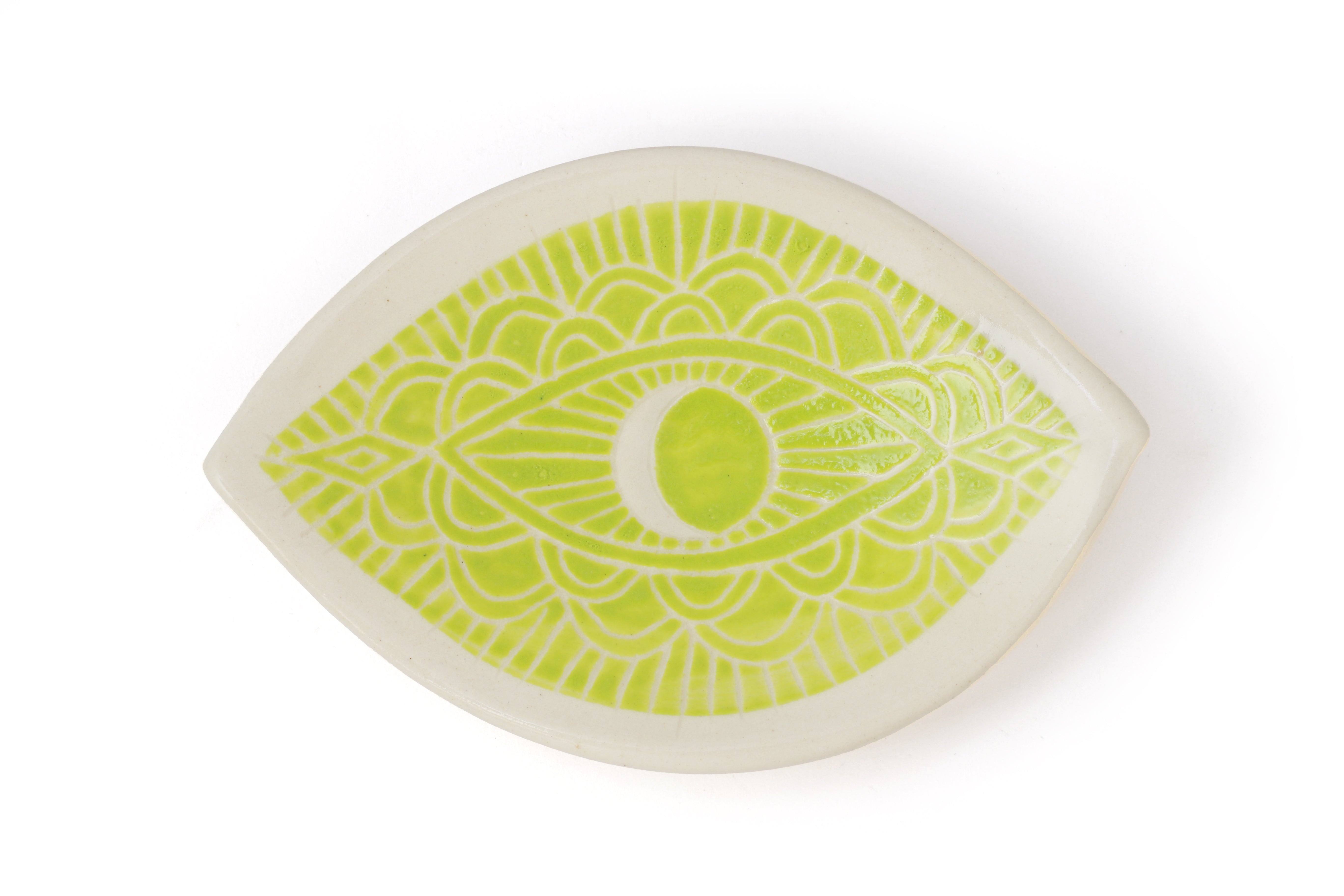 Chartreuse Spirit Eye Dish by Demetria Chappo home decor 756A5377