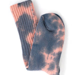 Indigo/Coral Tie Dye Socks by Escuyer 756A5418