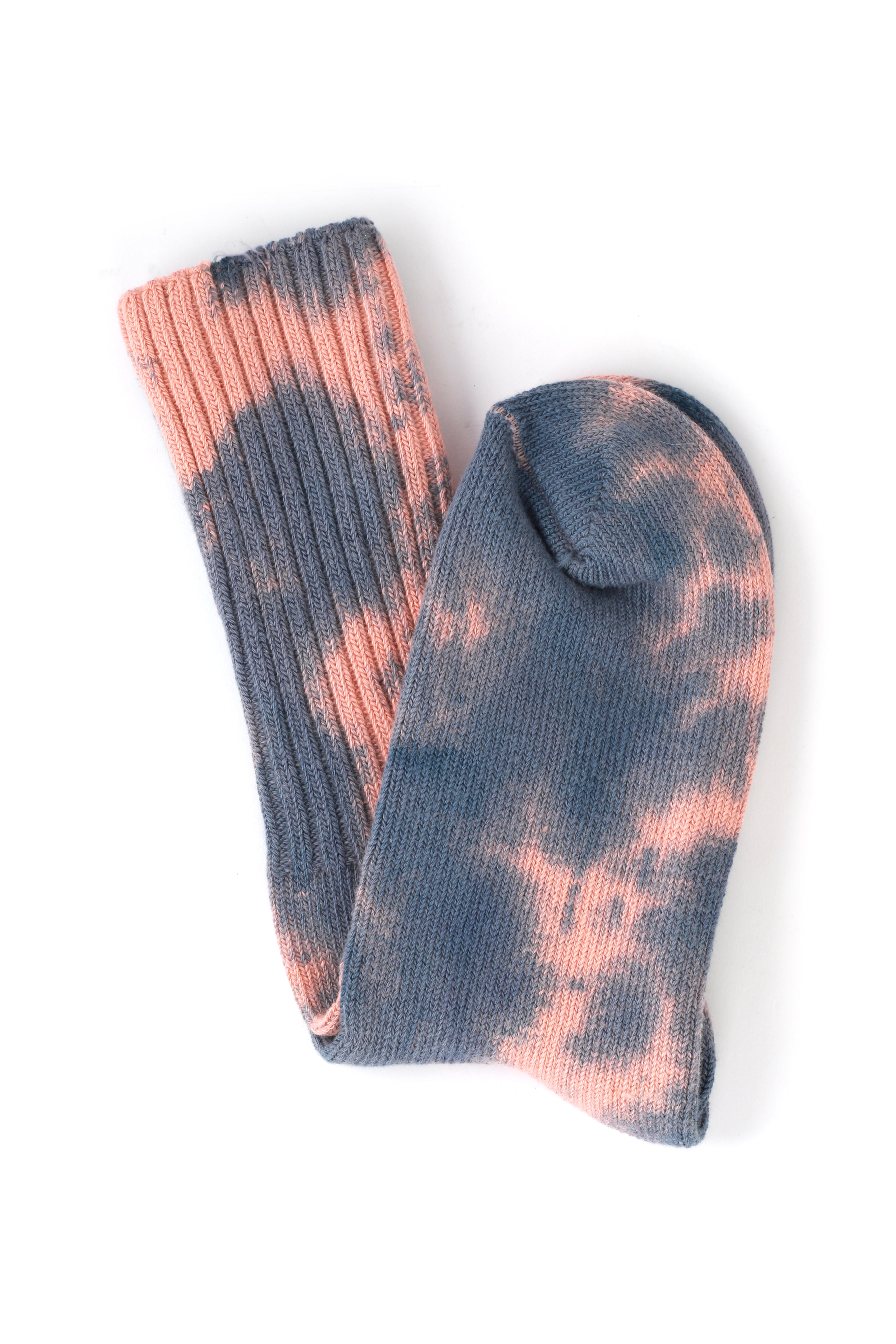 Indigo/Coral Tie Dye Socks by Escuyer 756A5418