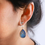 Aquamarine and Boulder Opal Triple Drop Earrings 756A5986