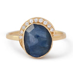 Freeform Blue Sapphire Diamond Crescent Moon Ring BFCM Stock Ring 756A6204_27389a0f-d43c-4c99-8b41-636ced75567d