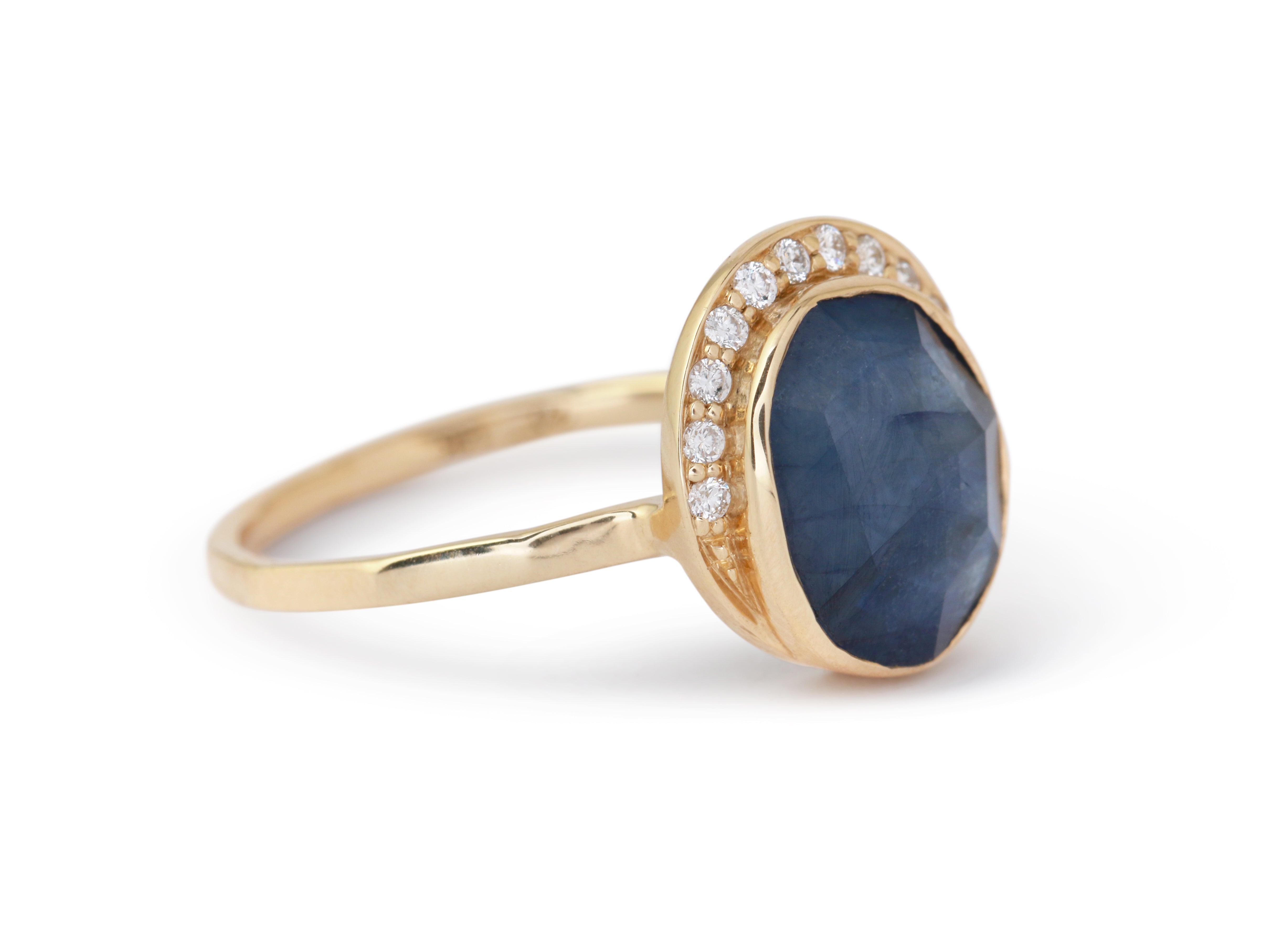 Freeform Blue Sapphire Diamond Crescent Moon Ring BFCM Stock Ring 756A6205_e3f58a71-884e-43f3-acc8-5c07c3d506f5