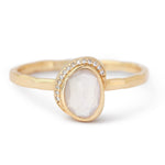 Freeform Rainbow Moonstone Diamond Crescent Moon Ring Rings 756A6206