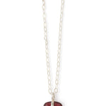 Sterling Silver Bezel Wrapped Freeform Garnet Necklace 756A6250