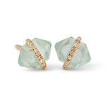 Micropave Herkimer Cut Aquamarine Stud Earrings 756A6274