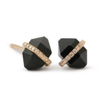 Micropave Herkimer Cut Onyx Stud Earrings 756A6276