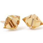 Large Herkimer cut Bezel Wrapped Citrine Stud Earrings Earrings 756A6282