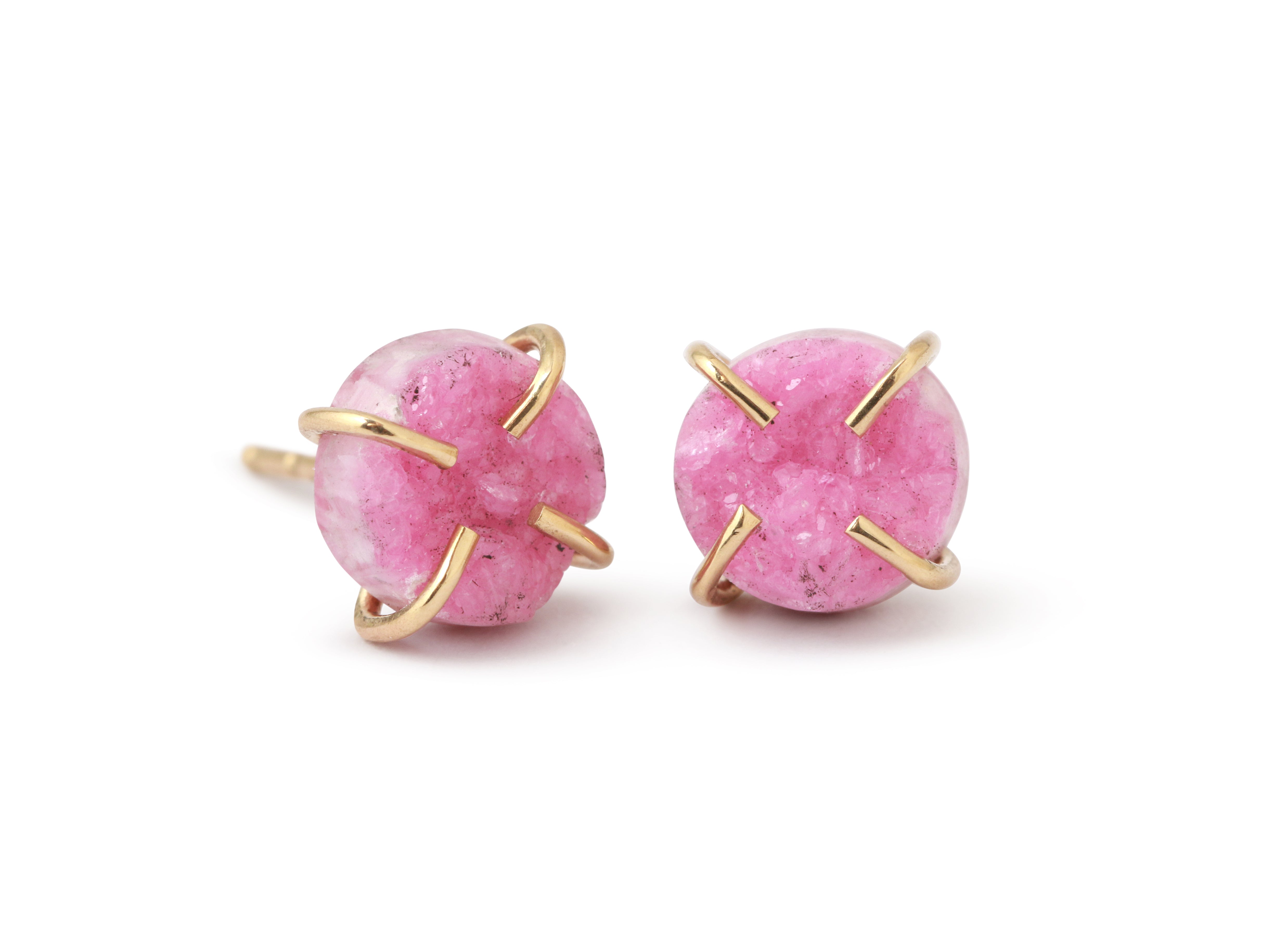 Pink Druzy Stud Earrings 756A6283