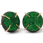 Uvarovite Garnet Druzy Stud Earrings 756A6284