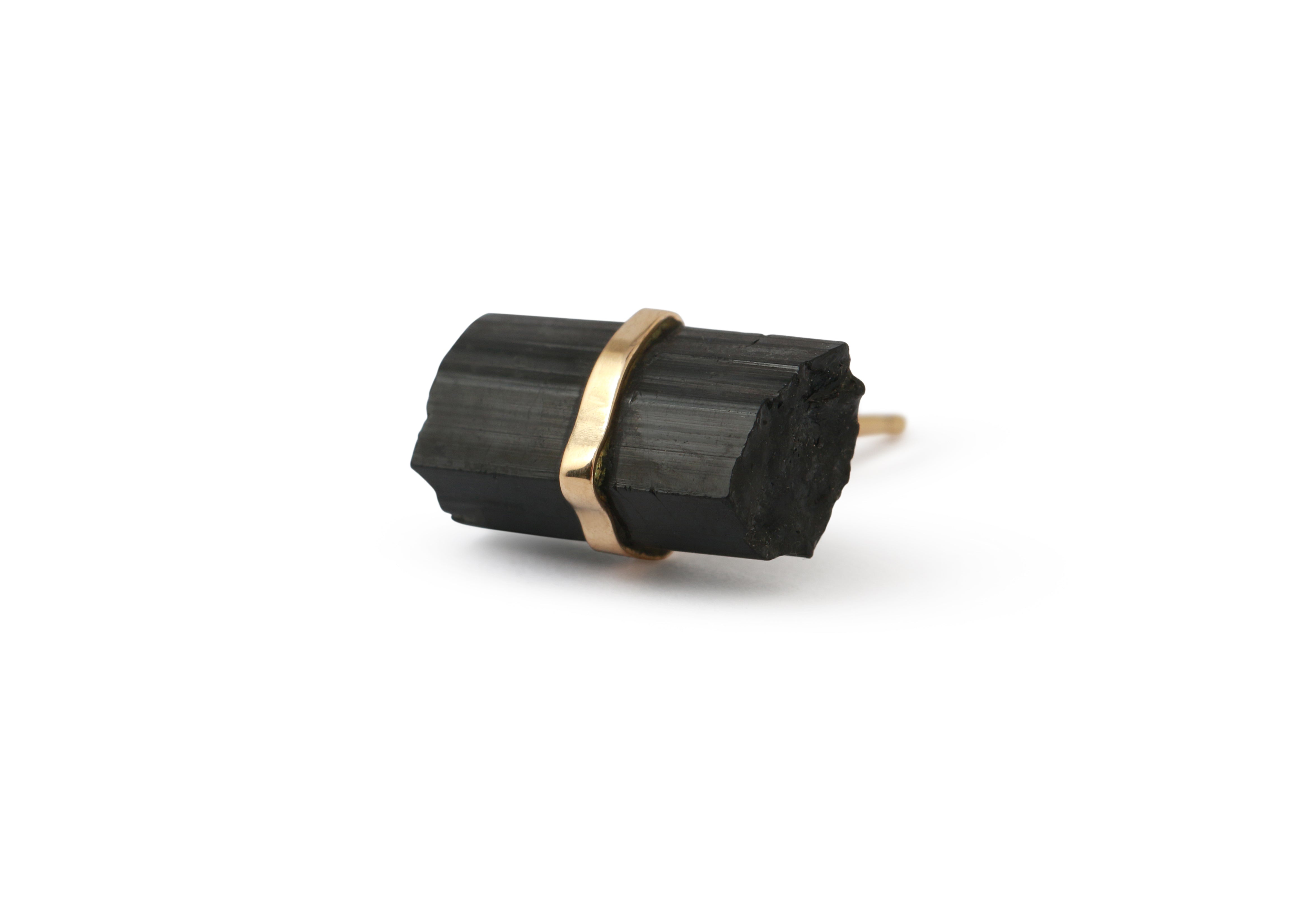 Black Tourmaline Stick Stud Earring (half pair) 756A6304