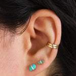 Bezel Wrapped Freeform Turquoise Stud Earrings 756A6328