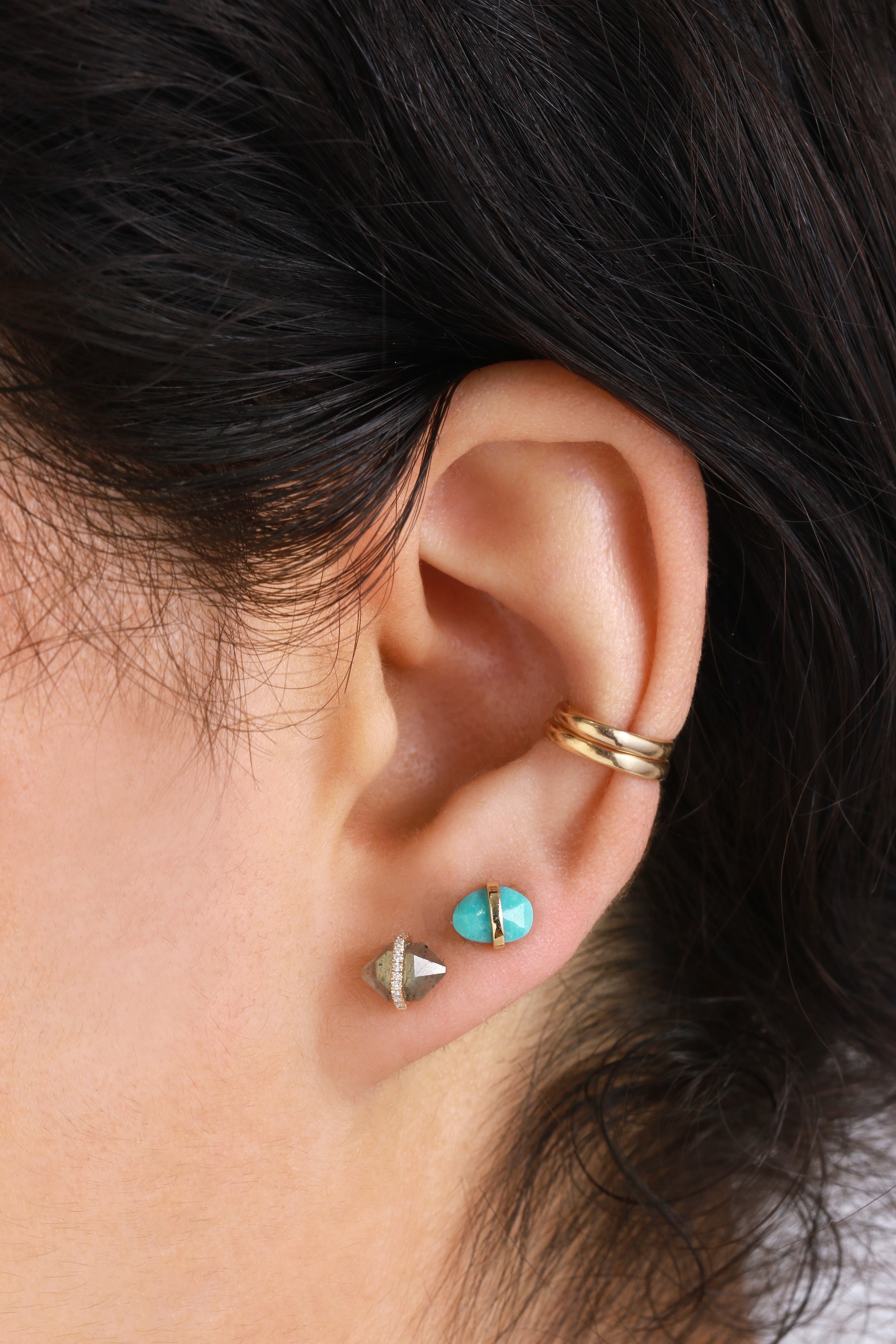 Bezel Wrapped Freeform Turquoise Stud Earrings Earrings 756A6331_b8c880f7-d6d8-4528-abc1-74d8d9919ea3