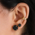 Small Black Druzy Agate Studs Earrings 756A6337