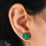 Uvarovite Garnet Druzy Stud Earrings 756A6339