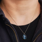 Freeform Blue Topaz Pendant Necklace 756A6416