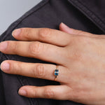 Micropave Bezel Wrapped Emerald Cut Blue Topaz Ring BFCM Stock Ring 756A6417_ac9879ca-6214-4bbb-b478-de7c09300179