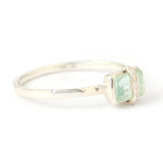 Sterling Silver Bezel Wrapped Emerald Cut Aquamarine Ring BFCM Stock Ring 756A6475