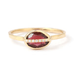 Micropave Bezel Wrapped Garnet Ring BFCM Stock Ring 756A6484