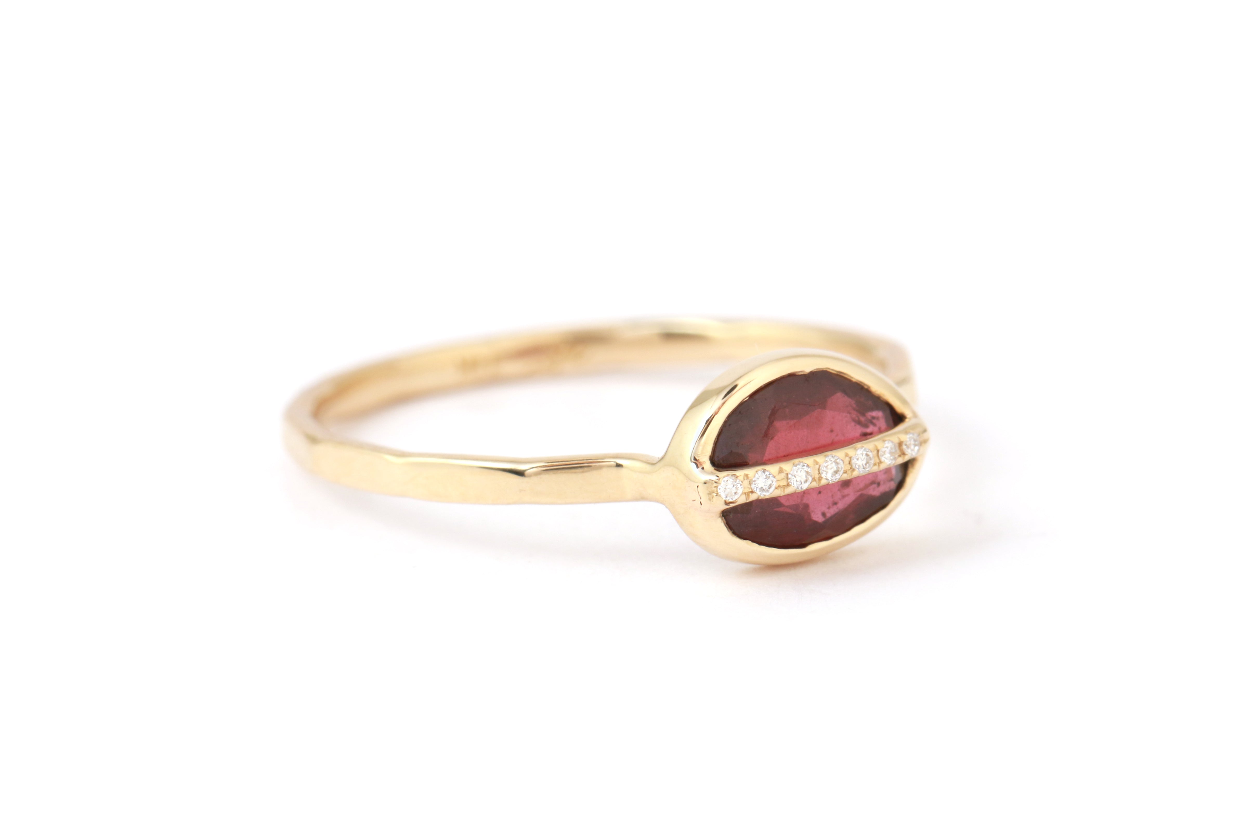 Micropave Bezel Wrapped Garnet Ring BFCM Stock Ring 756A6485