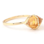 Micropave Bezel Wrapped Herkimer cut Citrine Ring BFCM Stock Ring 756A6487