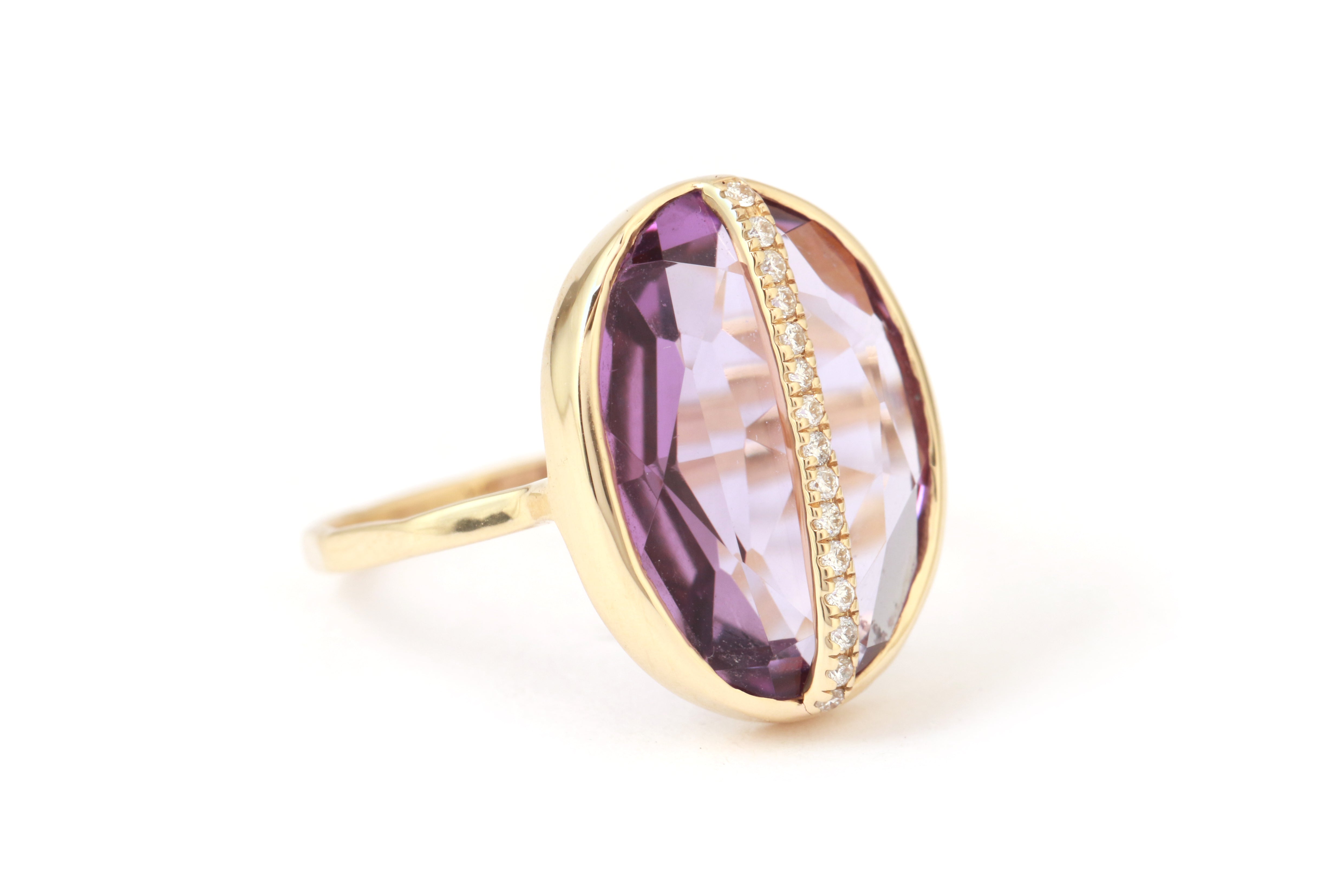 Micropave Bezel Wrapped Amethyst Ring BFCM Stock Ring 756A6491