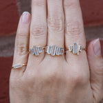 Cityscape Triple Aquamarine and Diamond Tower Ring BFCM Stock Ring 756A6811