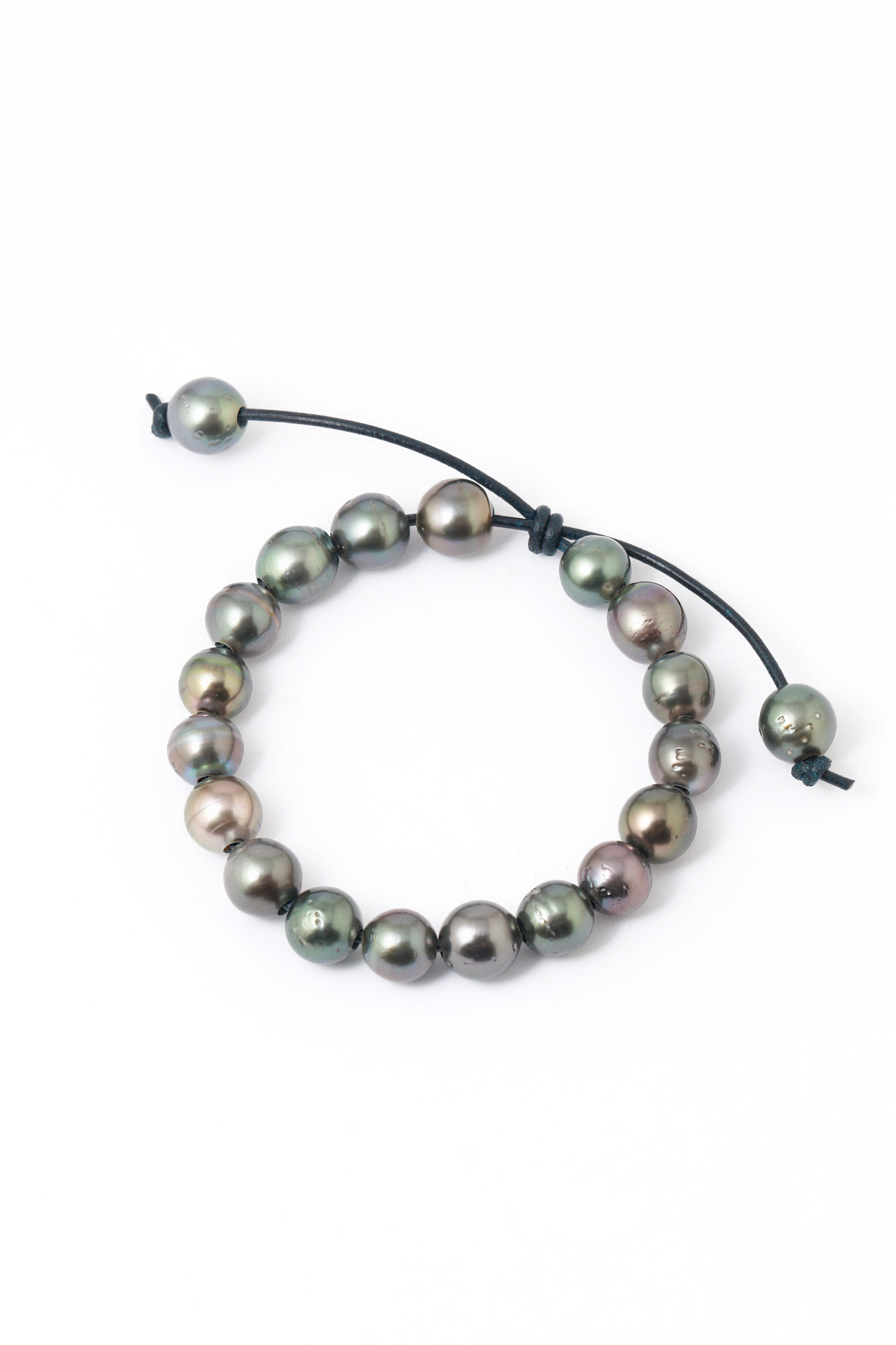 Black Tahitian Pearl Cord Bracelet