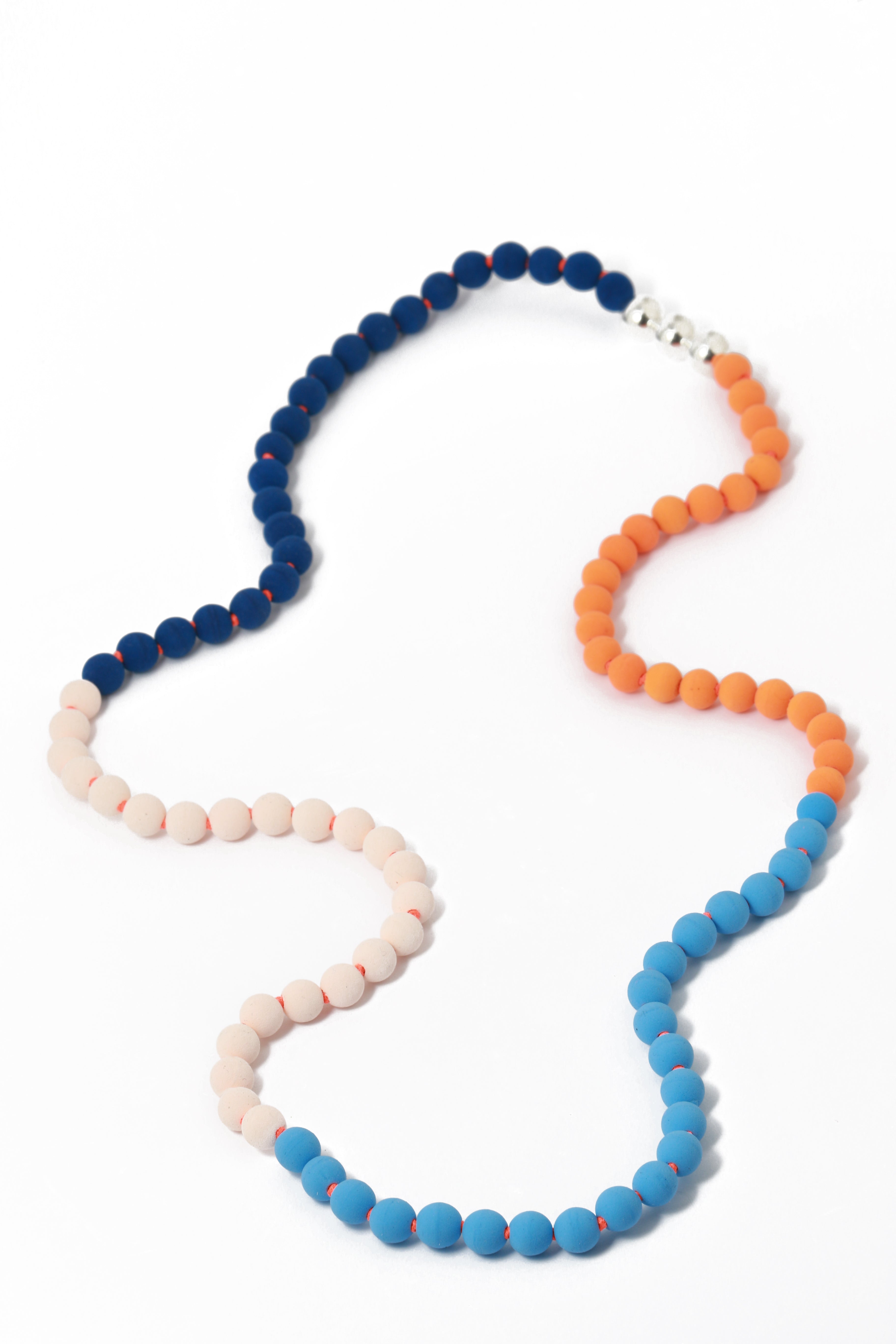 Color Fest Geometric Harmony Necklace in Blue Peach by Pi Project NECKLACE 756A7956