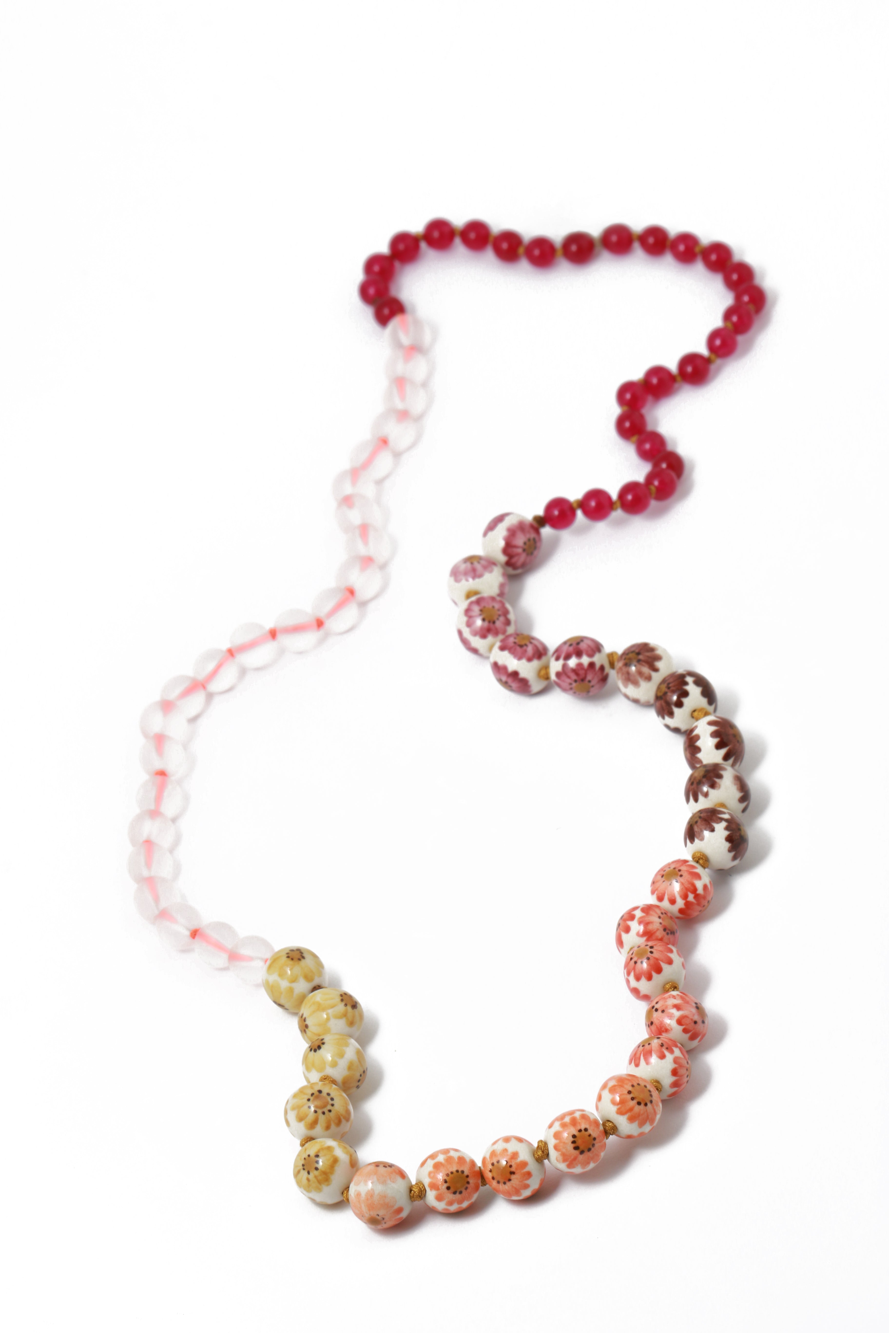 El Carmen Ceramic and Crystal Bead Necklace in Sunset Bloom by Pi Project NECKLACE 756A7962