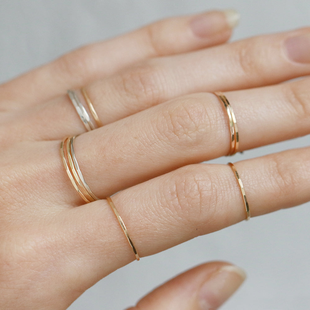 Thin Single Stacking Ring - Silver