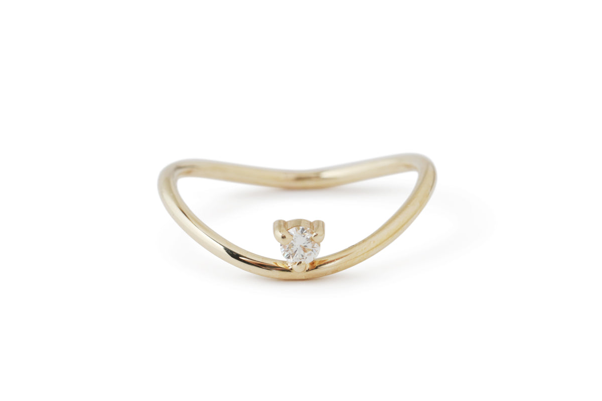 Petite Diamond Ellipse Ring by White Space Rings 756A8922